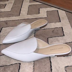Marc Fisher White Ambush mules